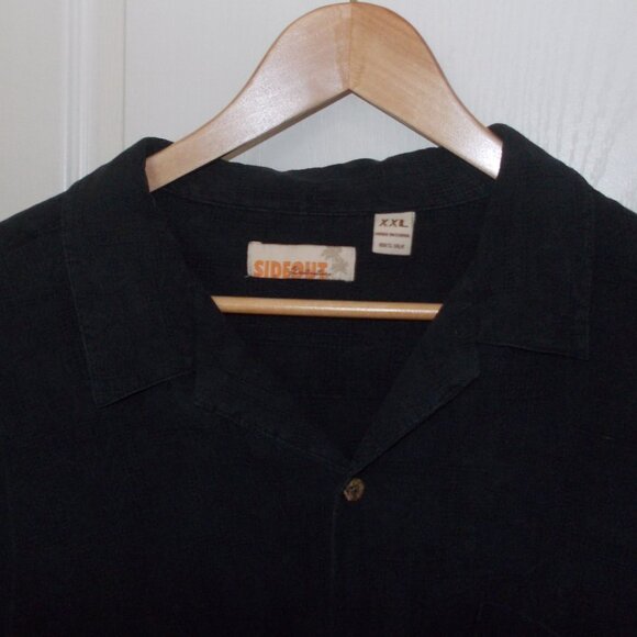 💕 3/$25 💕Sideout Black Silk SS Button Down Casual Shirt XXL - Picture 1 of 4